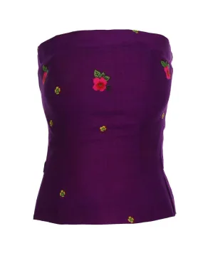 Purple Straight Corset small flower print