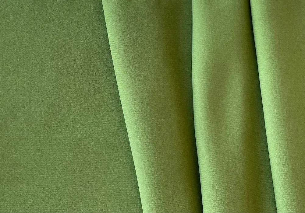 Rich Ripe Pear Green Silk Crepe de Chine (Made in Italy)