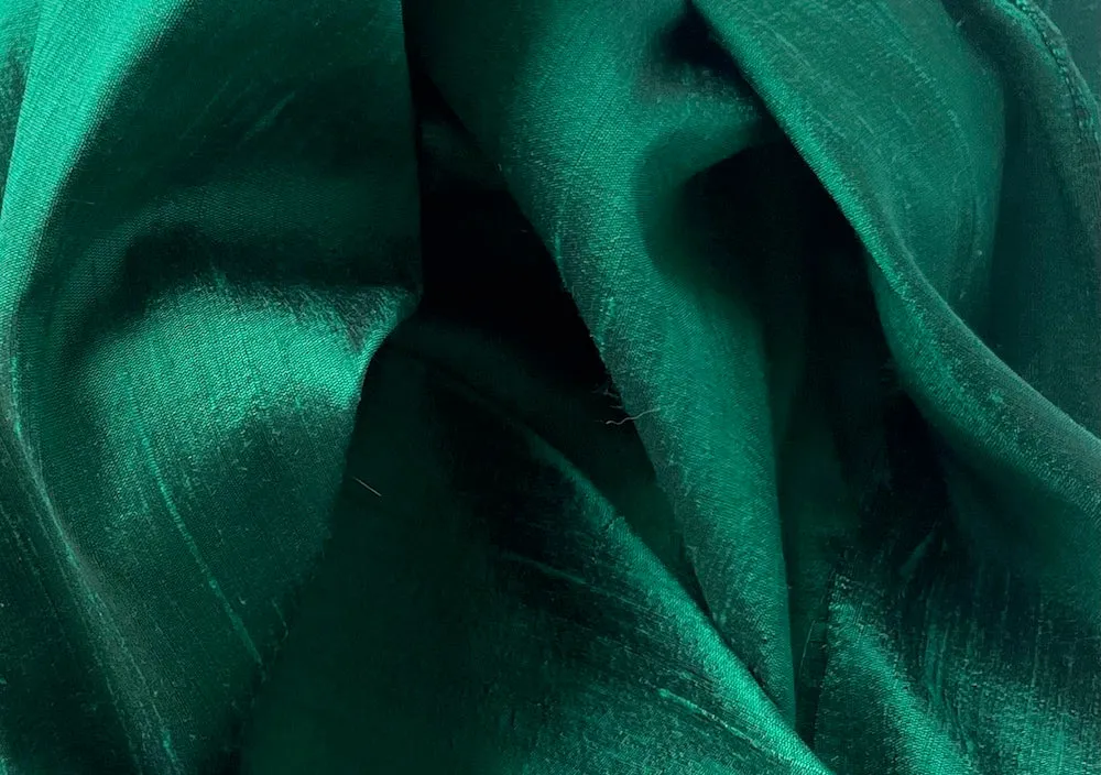 Sea Pine Green Silk Dupioni (Made in India)