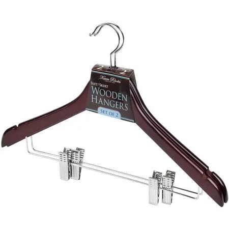 Simplify Mahogany Suit Hangers 2pc