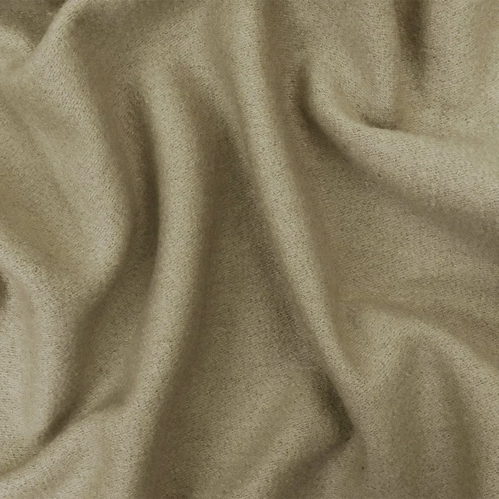 Taupe Solid Wool Poly Double Brushed Boucle Jacketing Knit Fabric