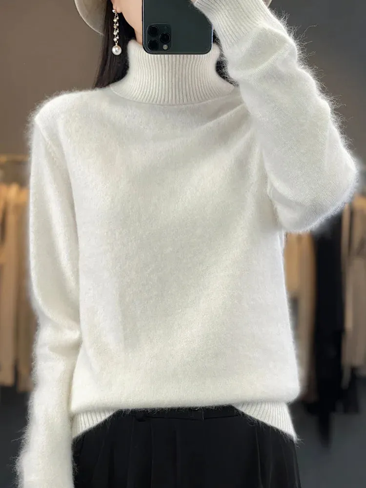 Trendy Mink Cashmere Pullover for Fall