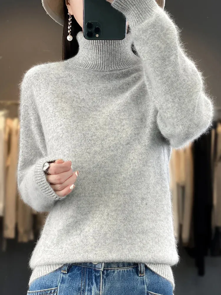 Trendy Mink Cashmere Pullover for Fall