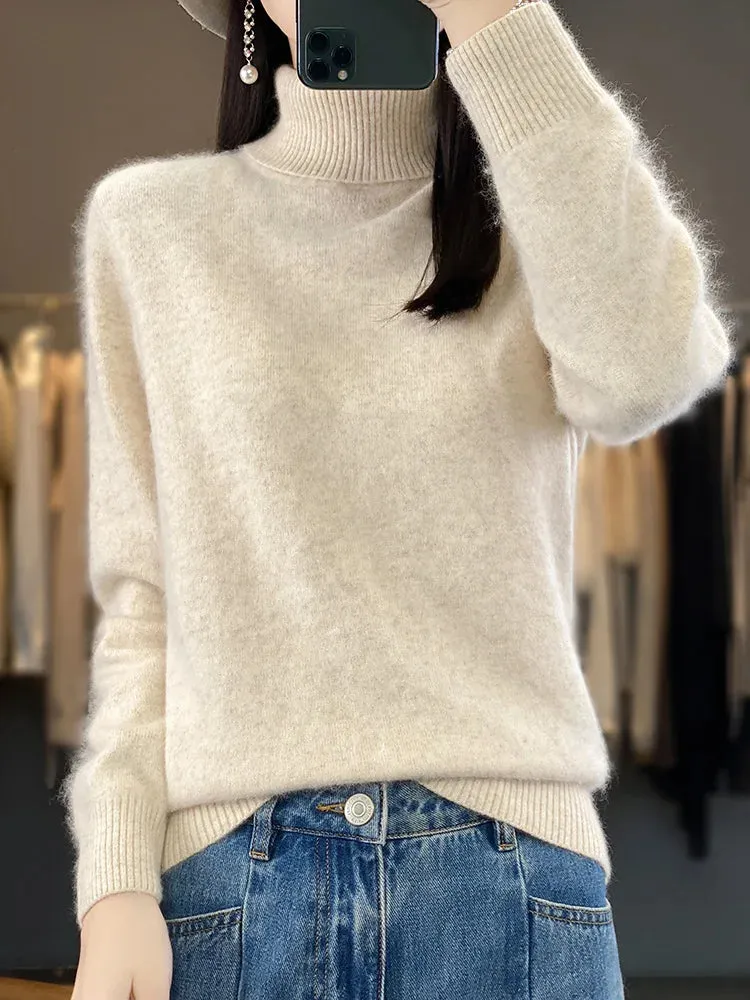 Trendy Mink Cashmere Pullover for Fall