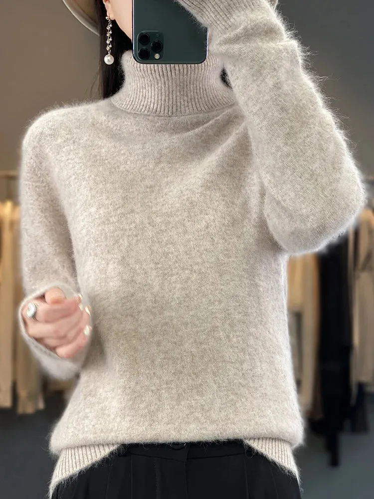 Trendy Mink Cashmere Pullover for Fall