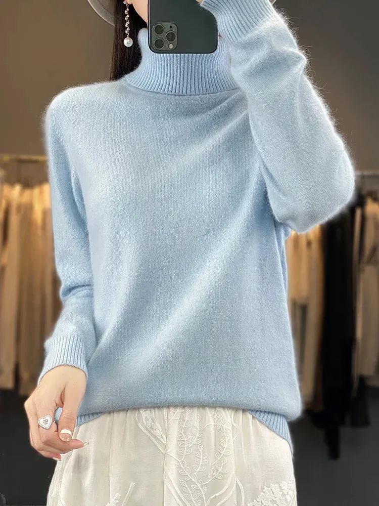 Trendy Mink Cashmere Pullover for Fall