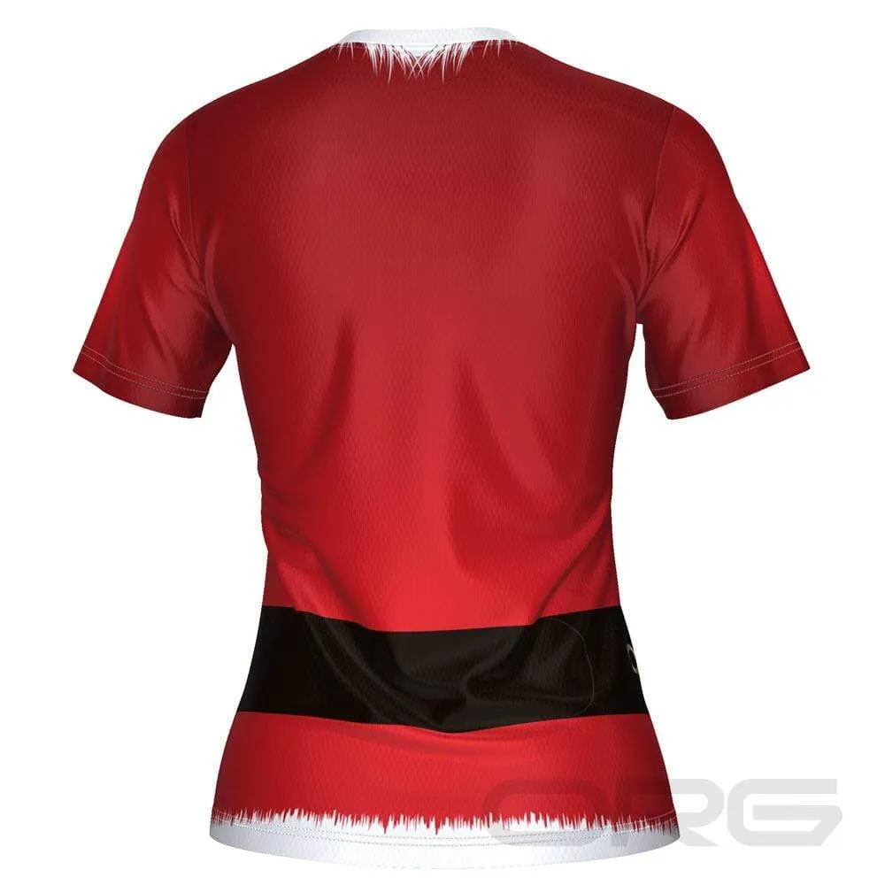 Women's Santa Claus Christmas Suit Short Sleeve Running Shirt