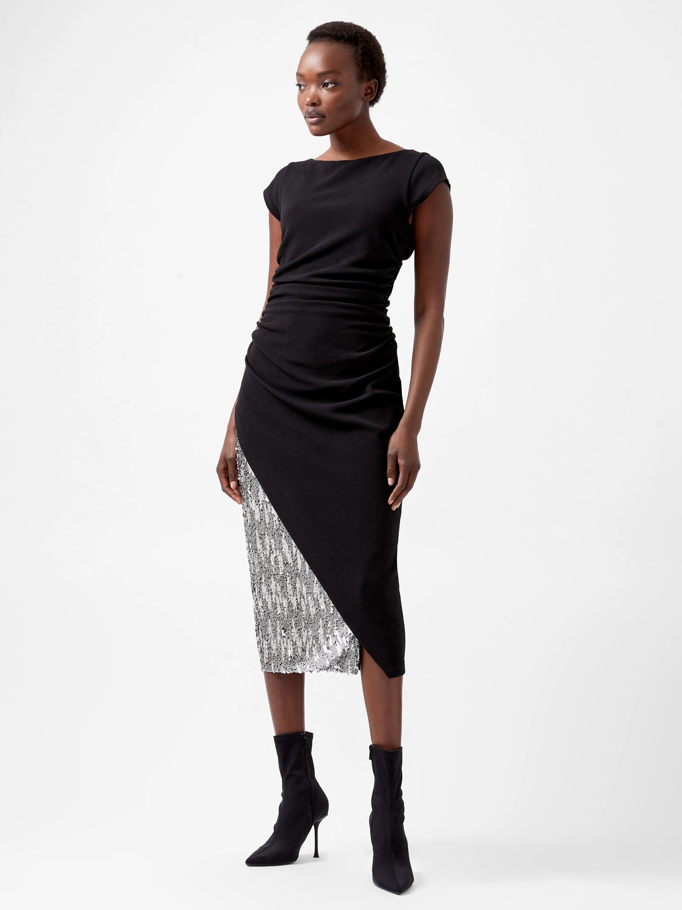 Zanna Jersey Sequin Mix Midi Dress